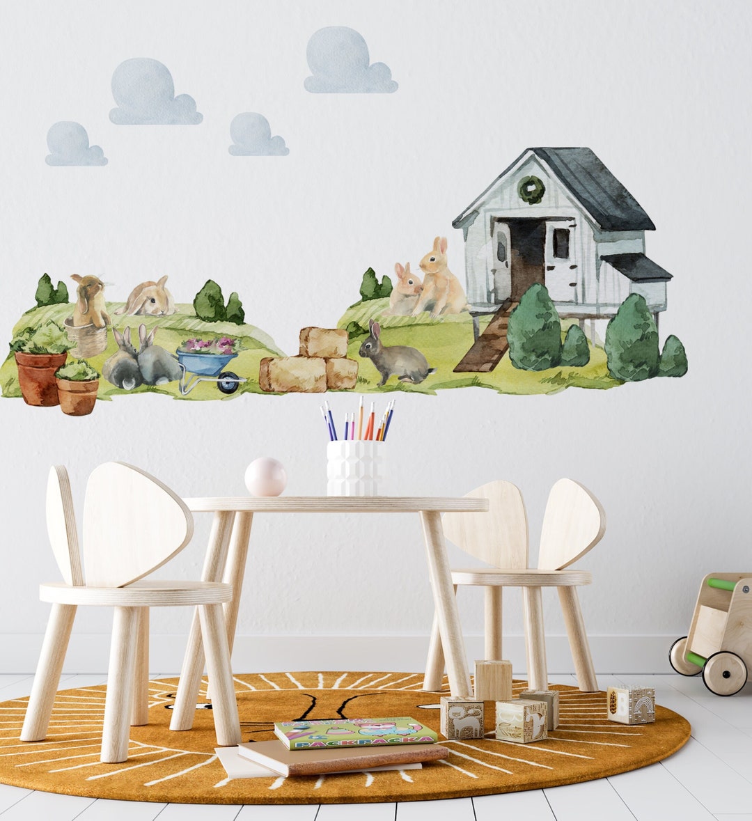 Farm Nursery Decor, Farm Nursery, Farm Animal Nursery Decal, Farm