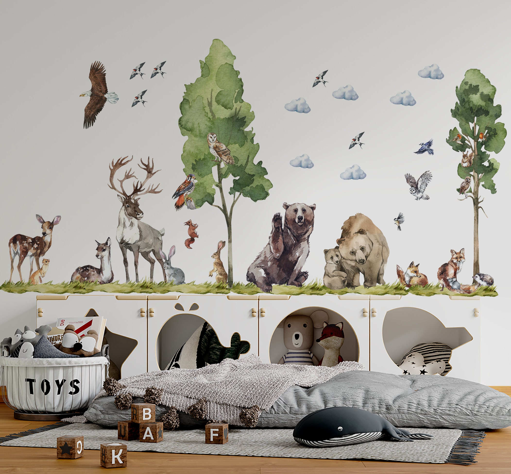 Forest Wall Decals, Woodland Wall Decals, Forest Decal, Fox Decal, Woodland  Wall Stickers, Tree Wall Decal, Fox Wall Decal - Etsy, image size:2104x1954