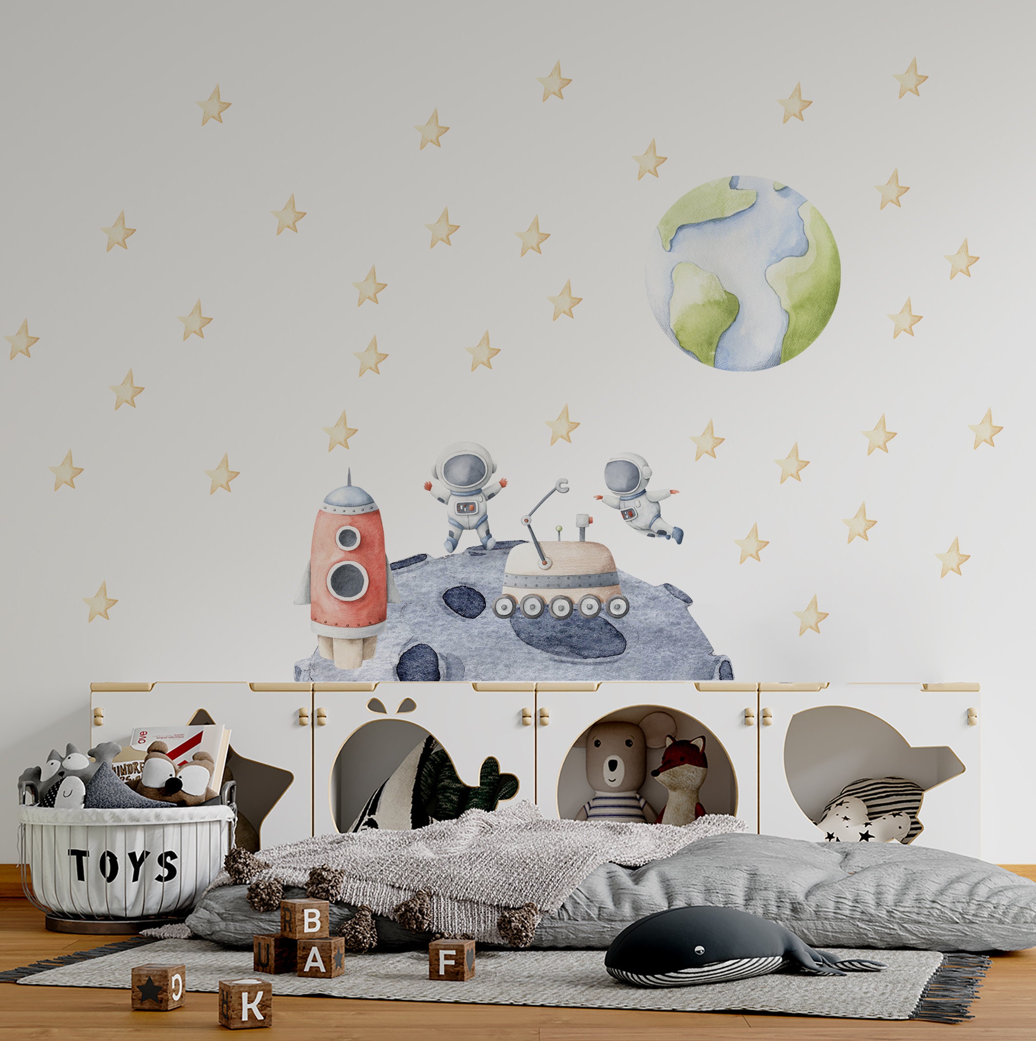 Stickers Muraux Enfant 3D - 2 Pièces Style Creeper (Minecraft) - Décor Amovible Pour Chambre - 40x60 Cm
