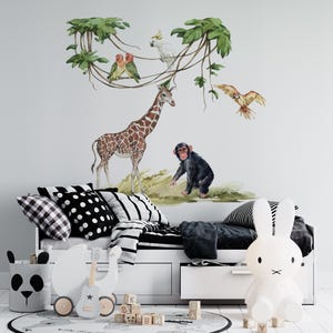 safari nursery decor, safari wall stickers, safari wall decal, safari decal, jungle wall stickers, wall decal kids, giraffe wall decal image 7