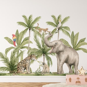 safari nursery decor, Safari Wall Decal Big Set, savanna Wall decal for kids, safari nursery decor,