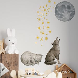 woodland nursery wall decals, forest wall stickers, kids room decor, animals decoration