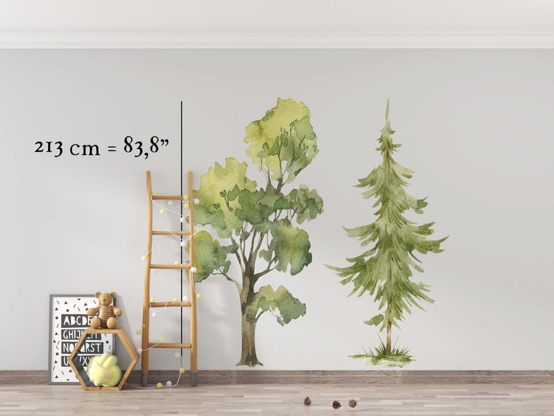 Large trees wall decal, forest wall decal, large forest wall decal, kids wall decal, tree wall stickers, trees wall decals, nursery decals 2 trees 213 cm H