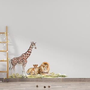 Safari Wall Decal Big Set, savanna Wall decal for kids, safari nursery decor, giraffe wall decal, zebra stickers, tiger sticker lion sticker Set Two