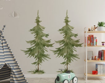 Large trees wall decal, pine tree wall decal, forest wall decal, large forest wall decal, kids wall decal