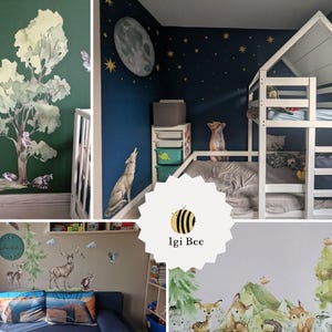 woodland nursery wall decals, forest nursery decal, animals wall decals, cute forest animals, forest wall decals, nursery decal, image 10
