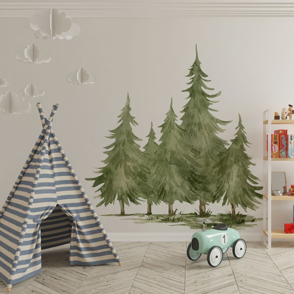 Large trees wall decal, forest wall decal, tree decal, large forest wall decal, kids wall decal