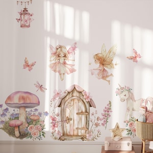 fairy wall decals, fairy stickers, girls room decor, fairy decor, girls room wall decals, nursery wall decor,