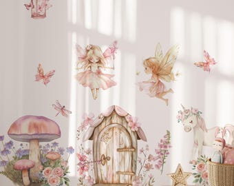 fairy wall decals, fairy stickers, girls room decor, fairy decor, girls room wall decals, nursery wall decor,
