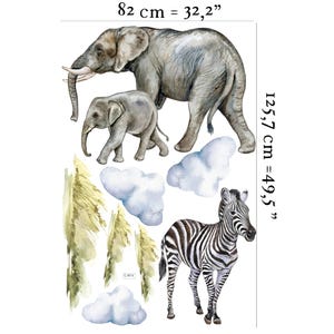 Safari Wall Decal Big Set, savanna Wall decal for kids, safari nursery decor, giraffe wall decal, zebra stickers, tiger sticker lion sticker image 5