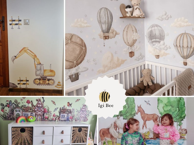 Pode incluir: Um conjunto de quatro adesivos de parede em estilo aquarela com bal&otilde;es de ar quente, nuvens e estrelas. Os adesivos s&atilde;o perfeitos para um ber&ccedil;&aacute;rio ou um quarto infantil.