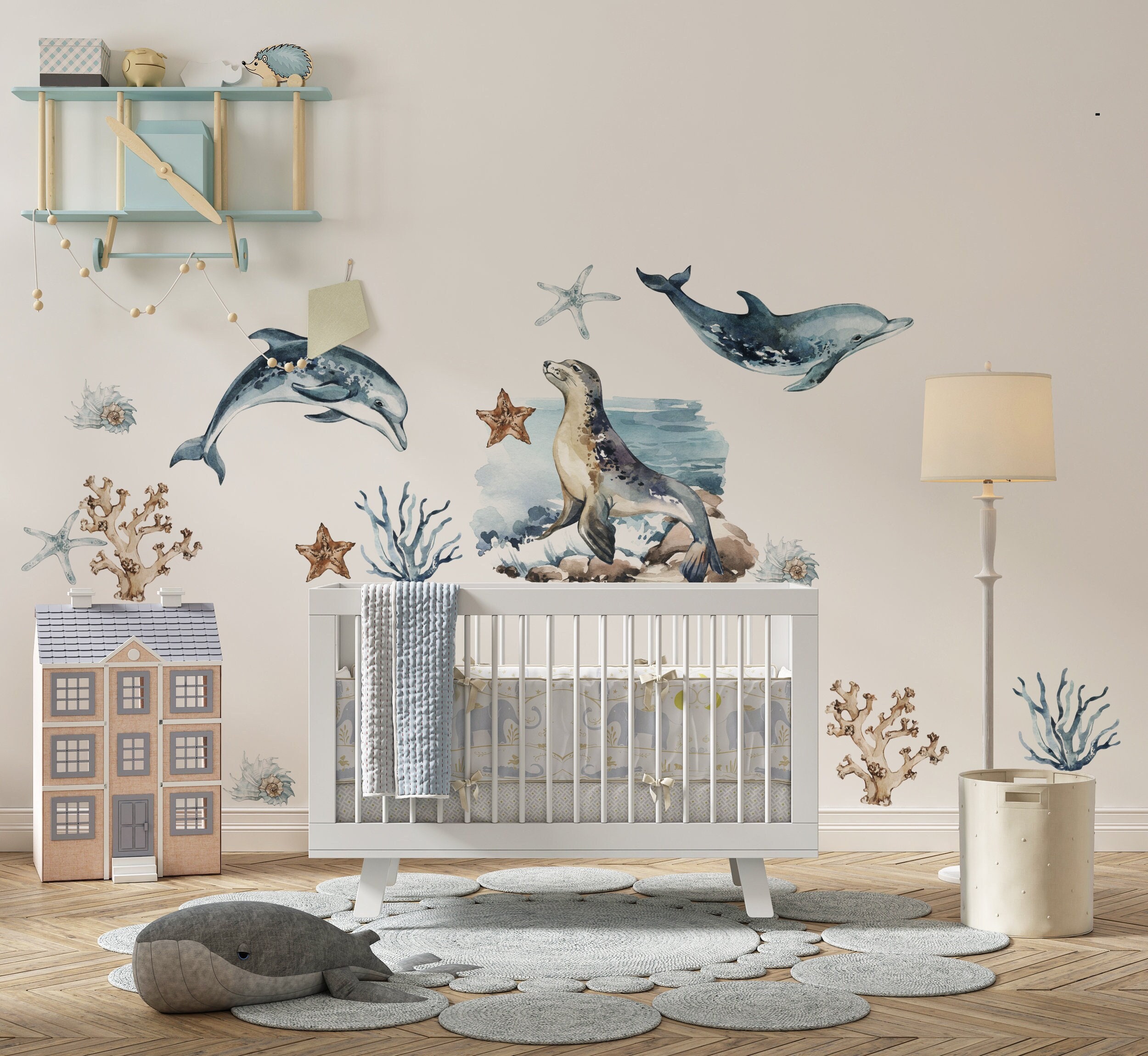 Generic Sticker Autocollant Mural Poisson Chambre Enfant - Bleu