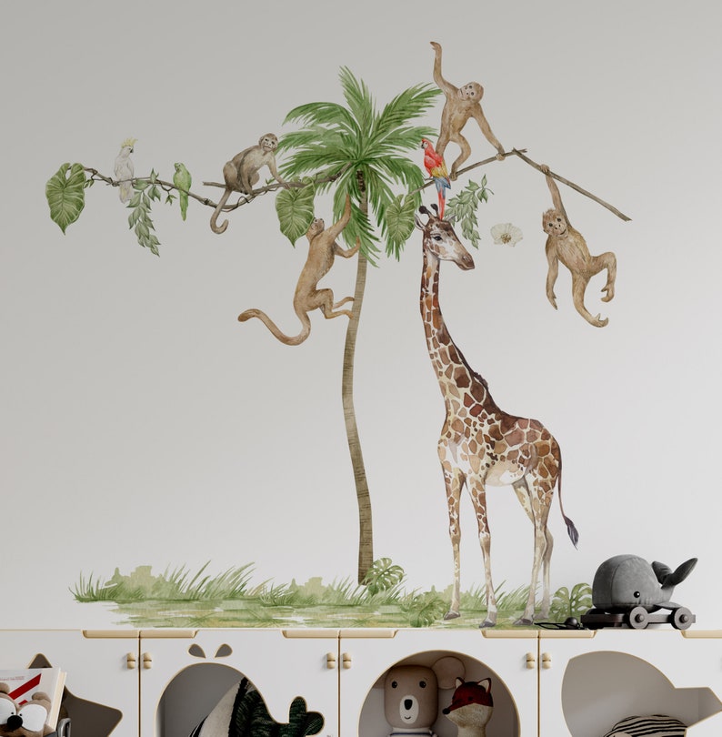 Safari Nursery Decor Safari Wall Decal Big Set Savanna Wall Etsy