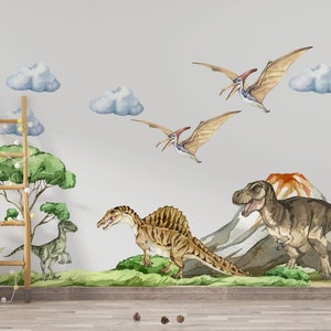dinosaur stickers,  dinosaur decoration, dinosaur decal, dinosaur theme, dinosaur wall decal, brontosaurus sticker, Jurassic