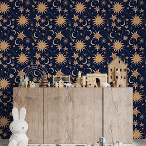 Carta da parati adesiva e staccabile Starry Night, carta da parati spaziale autoadesiva rimovibile, interni per camerette, carta da parati per bambini