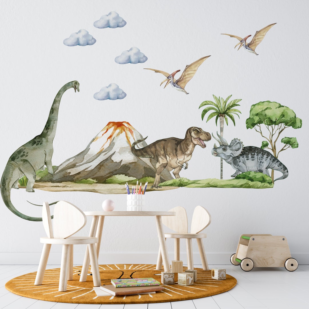 Adesivo Murale Dinosauro Triceratopo Verde 53x28 Cm - Walls Of The Wild - 2