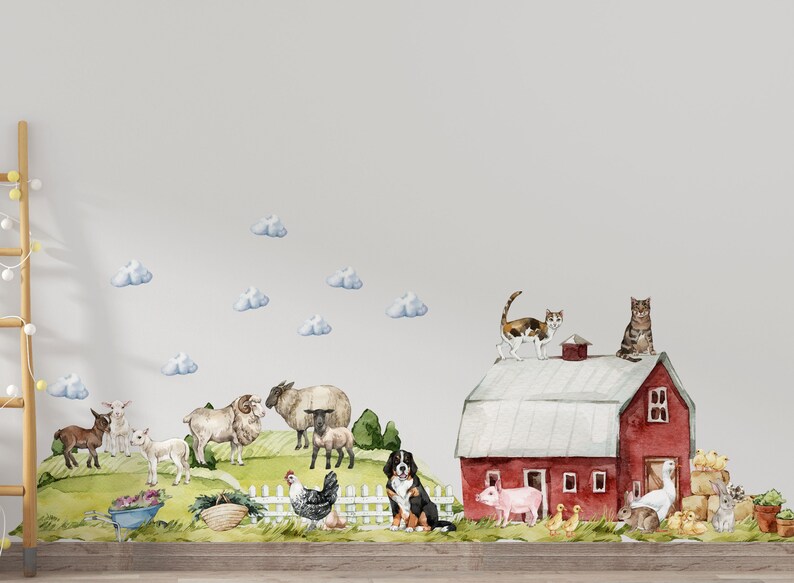 Farm Animal Nursery Decal Farm Animal Nursery Barn Farm Etsy