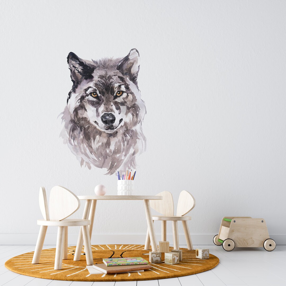 Wolf Wall Decals Woodland Wall Decals Forest Animals Wall Etsy