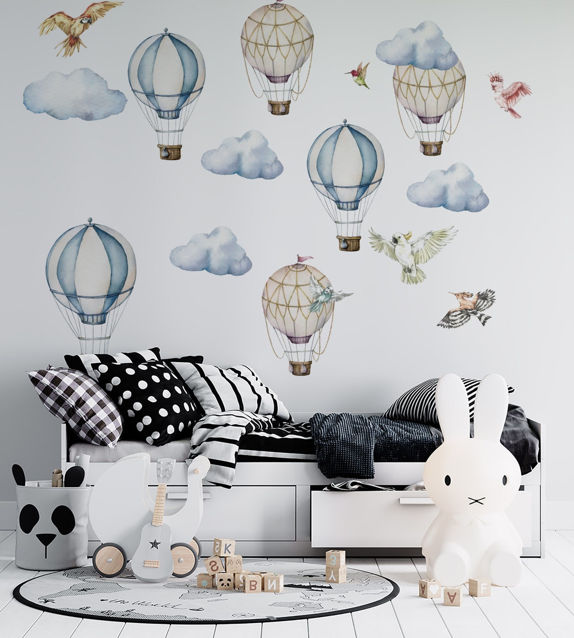 Hot Air Balloon Wall Decal Hot Air Balloon Art Cloud Wall Etsy
