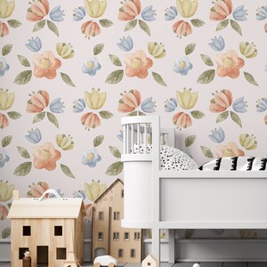 papel pintado floral, papel pintado vintage, papel pintado removible, papel pintado despegable, papel pintado temporal, papel pintado para habitación de niños