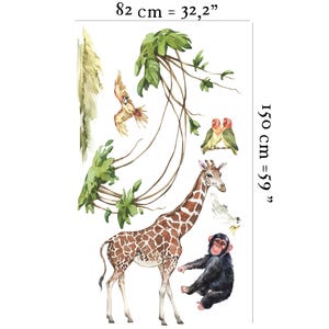 safari nursery decor, safari wall stickers, safari wall decal, safari decal, jungle wall stickers, wall decal kids, giraffe wall decal image 4
