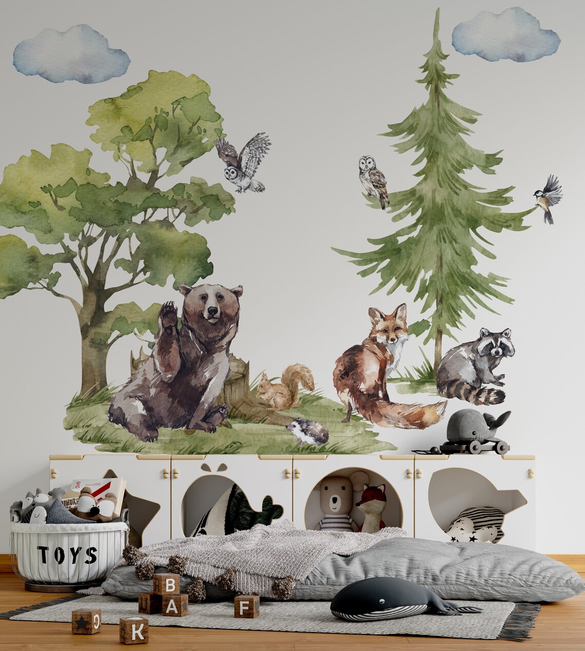 Forest Animals Wall Decal for Kids Room Woodland Wall Decal - Etsy