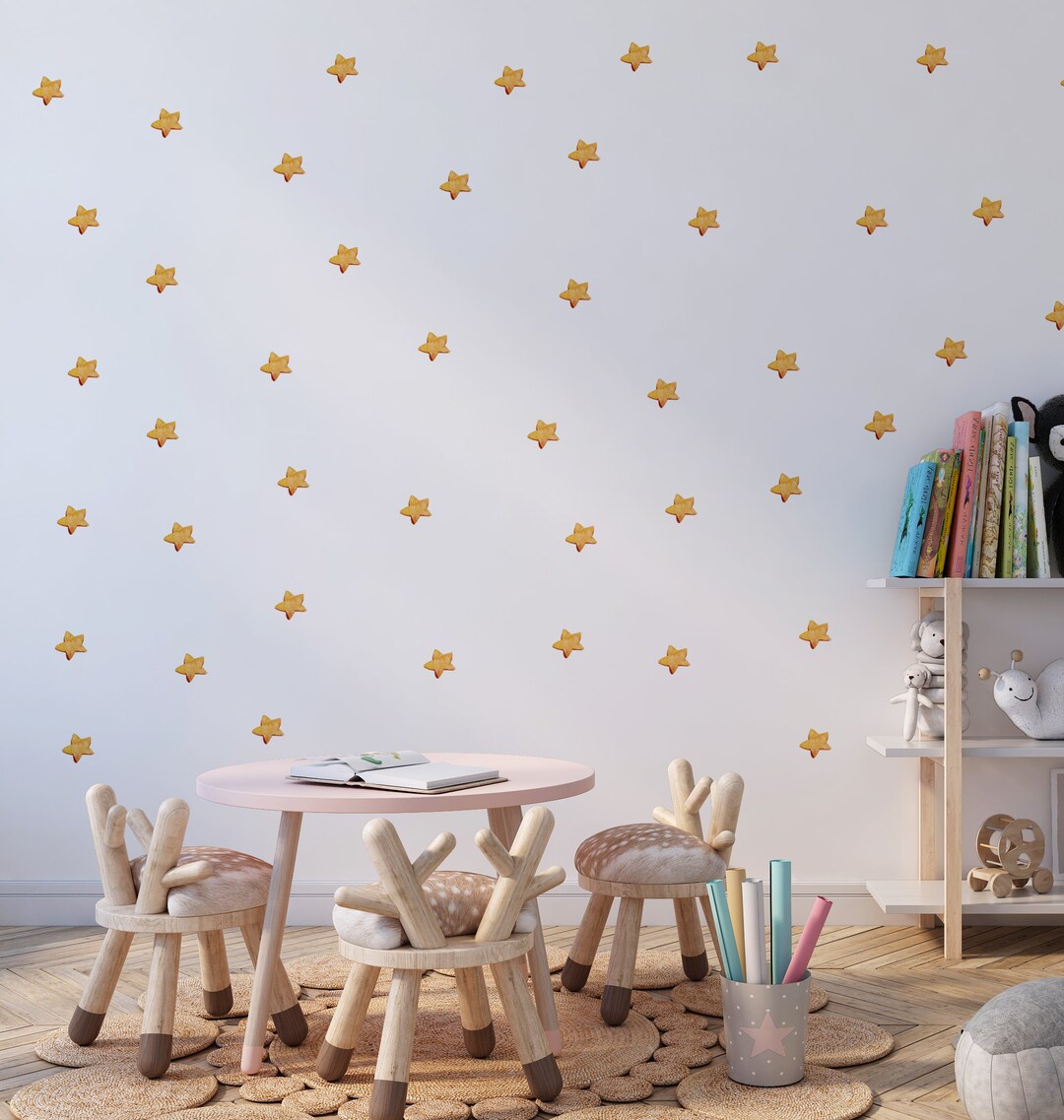 GESTYZ 190 Pcs Matte Vinyl Star Wall Decals - Removable Nursery & Kids Room Decor (White) - View #11