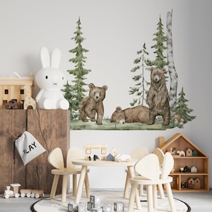 Forest Animals Decal, Woodland Nursery Wall Decals,Peel and Stick, Nursery Wall Decor, Tree Decals,