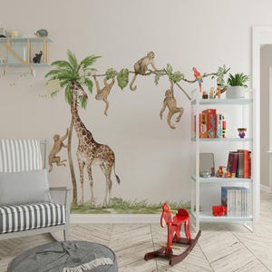 safari nursery decor, Safari Wall Decal Big Set, savanna Wall decal for kids, safari nursery decor, giraffe wall decal, zebra stickers, image 5
