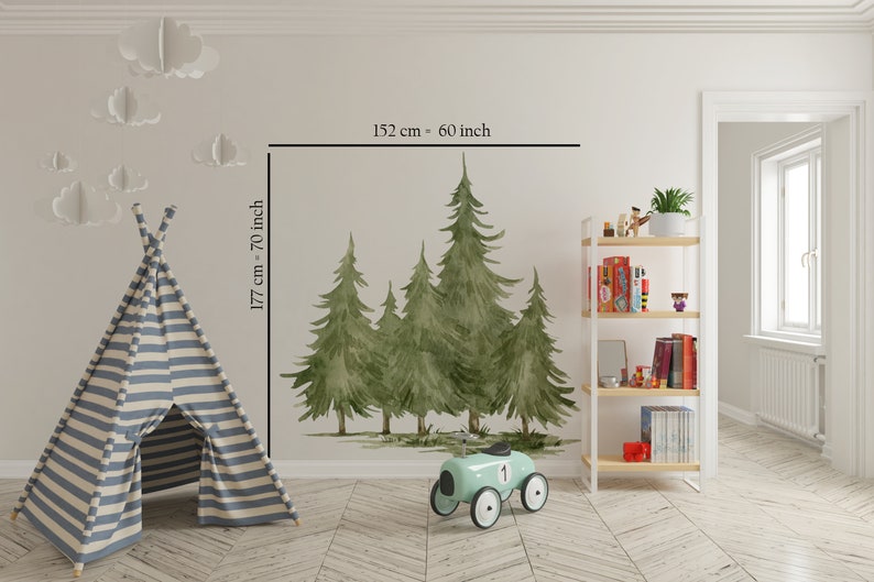 Large trees wall decal, forest wall decal, tree decal, large forest wall decal, kids wall decal trees 177 cm H