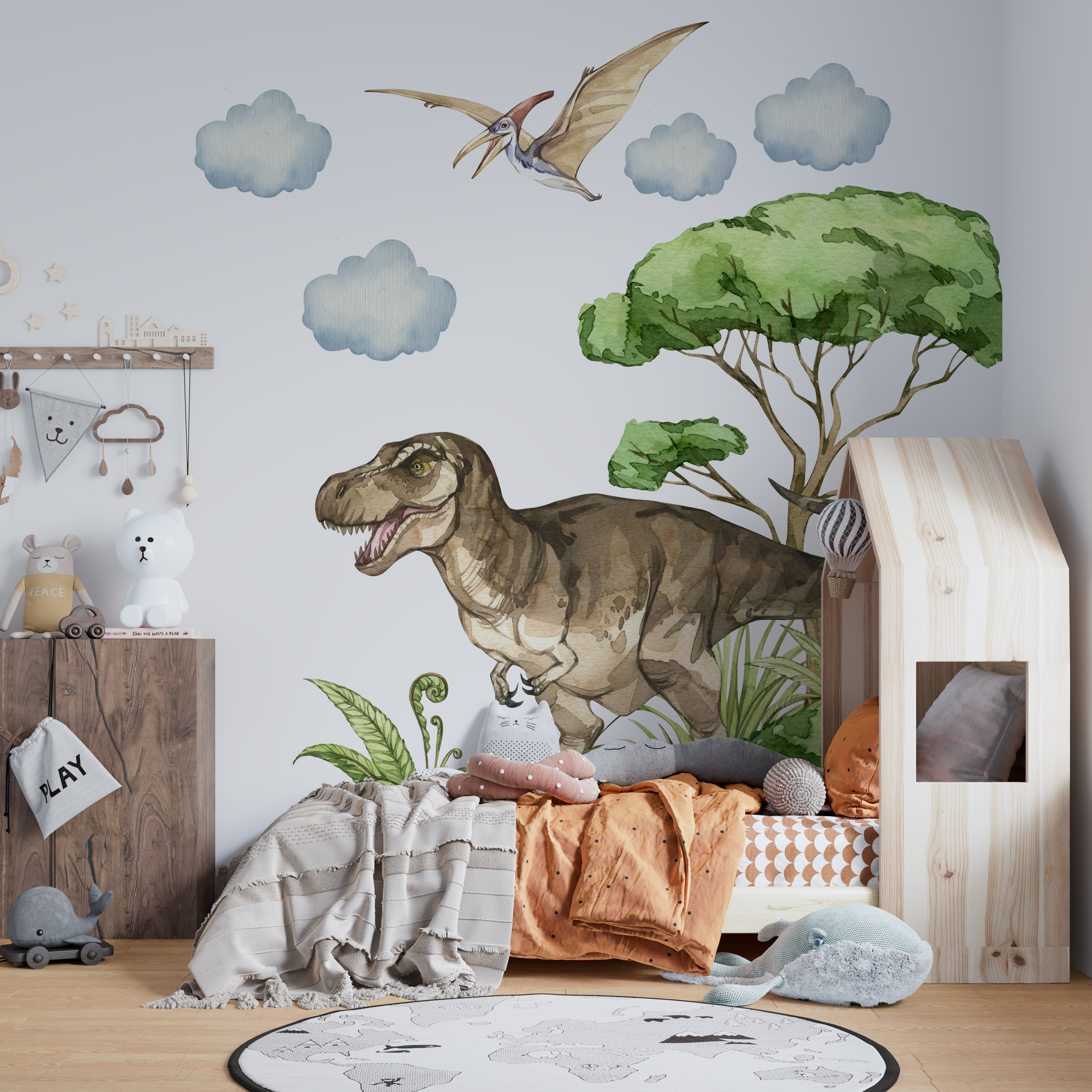 Stickers géants dinosaures dans la jungle – Stickers STICKERS GARÇONS  Dinosaures - Ambiance-sticker