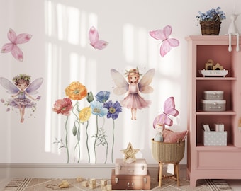 fairy wall decals, fairy stickers, girls room decor, fairy decor, girls room wall decals, nursery wall decor,