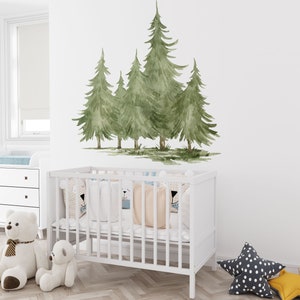 Large trees wall decal, forest wall decal, tree decal, large forest wall decal, kids wall decal image 5