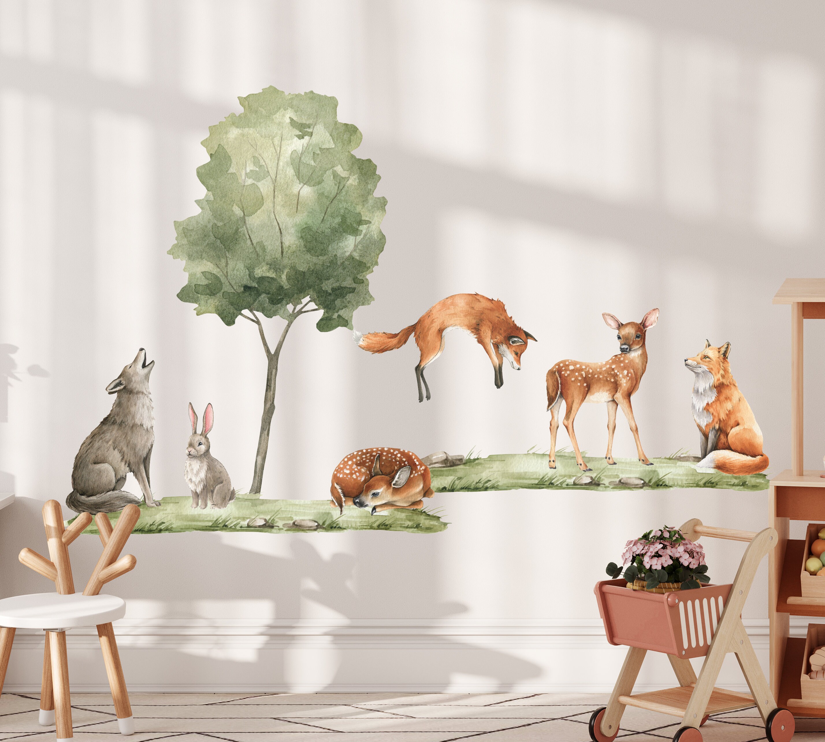 Woodland Nursery Wall Decals, Forest Animals Wall Decals, Forest Wall ...