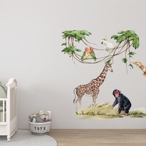 safari nursery decor, safari wall stickers, safari wall decal, safari decal, jungle wall stickers, wall decal kids, giraffe wall decal image 8