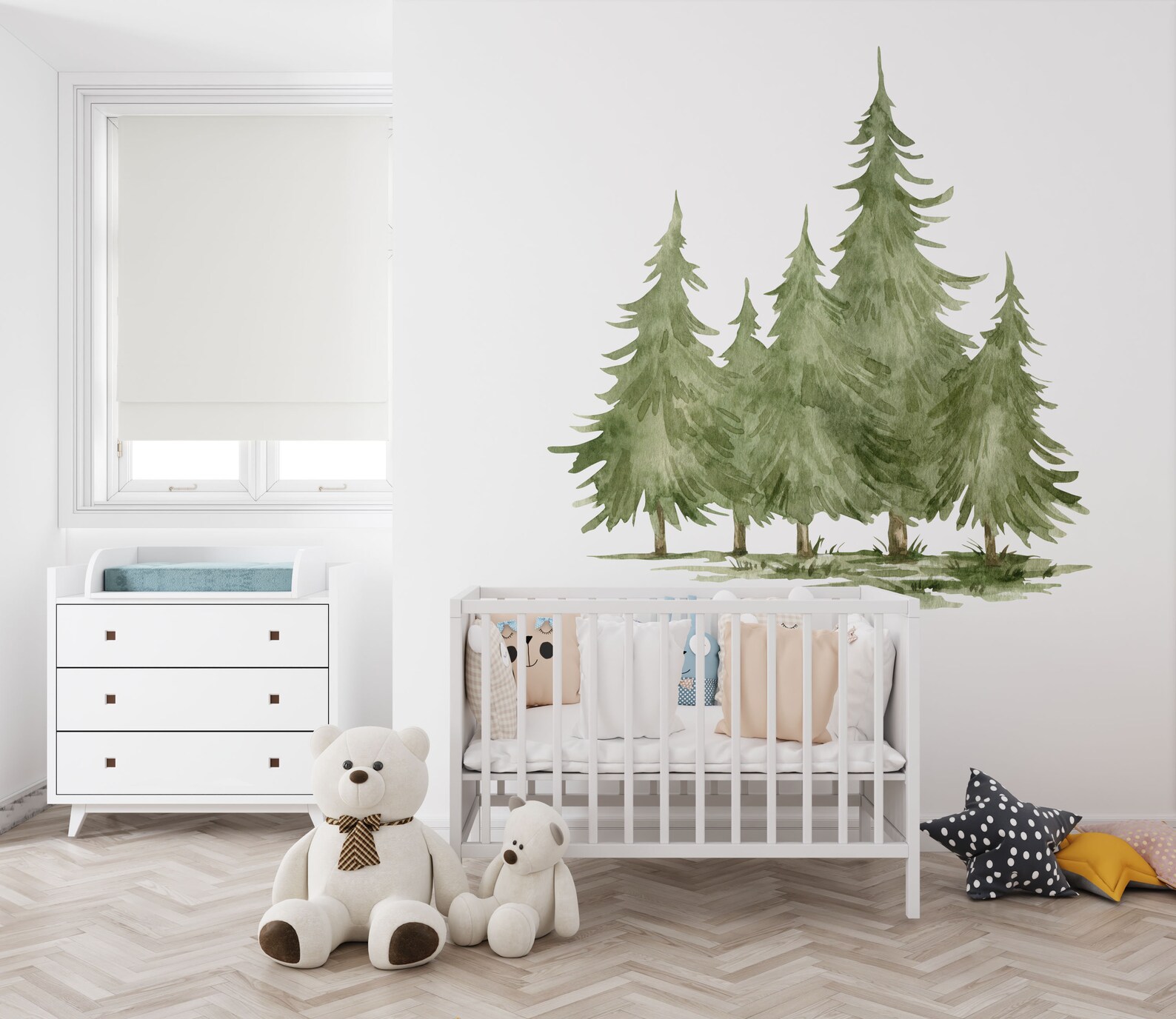 Large Trees Wall Decal Forest Wall Decal Large Forest Wall Etsy