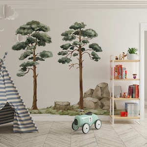 Large trees wall decal, forest wall decal, large forest wall decal, kids wall decal, wall decals, tree wall stickers,