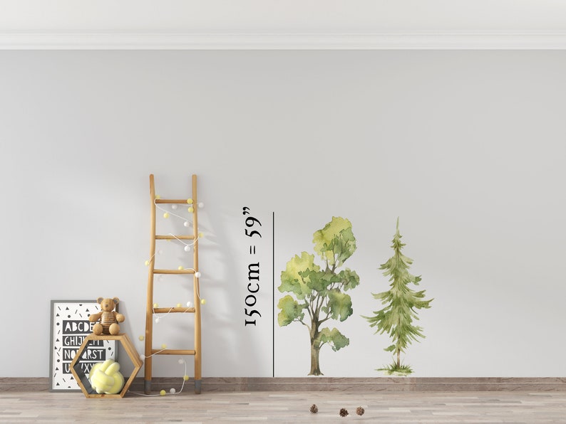 Large trees wall decal, forest wall decal, large forest wall decal, kids wall decal, tree wall stickers, trees wall decals, nursery decals 2 trees 90 cm H
