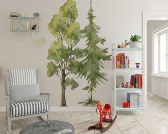 Large trees wall decal, forest wall decal, large forest wall decal, kids wall decal, tree wall stickers, trees wall decals, nursery decals