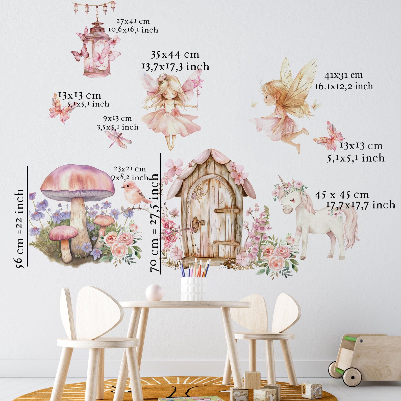 Fairy Stickers, Girls Room Decor, Fairy Decor, Girls Room Wall Decals ...
