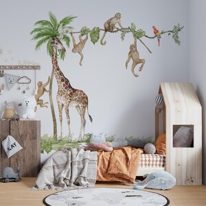 safari nursery decor, Safari Wall Decal Big Set, savanna Wall decal for kids, safari nursery decor, giraffe wall decal, zebra stickers, image 7
