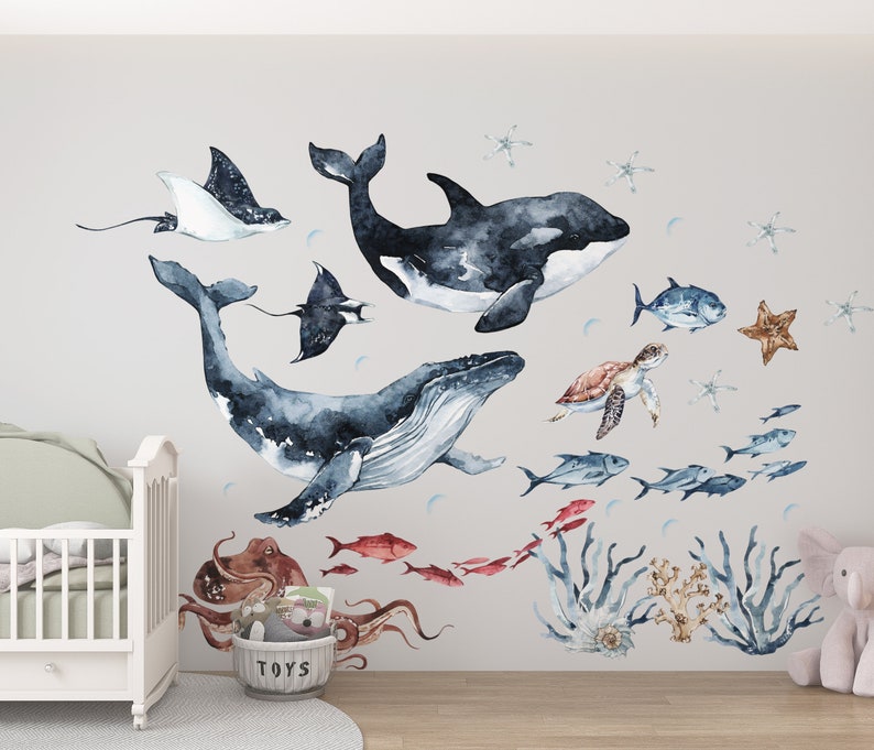 Ocean Animals Wall Decal for Kids and Nursery Sea Animals Etsy