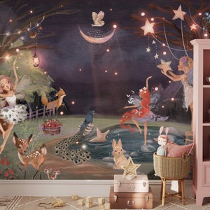 Fairy Wallpaper, Fairy Wall Decor, Nursery Wallpaper, Nursery Wall ...