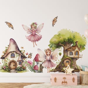fairy stickers, girls room decor, fairy wall decals, girls room wall decals, nursery wall decor,