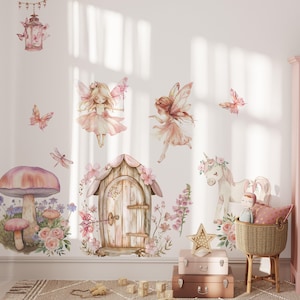 Feen-Wandtattoos, Feen-Aufkleber, Mädchenzimmerdeko, Feen-Deko, Wandtattoos für Mädchenzimmer, Kinderzimmer-Wanddeko