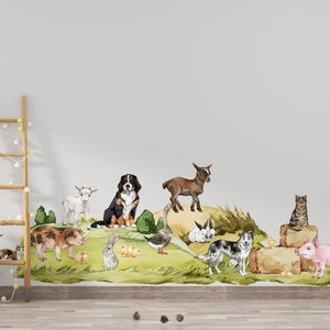 farm animal nursery decal,  farm animal nursery barn,  farm nursery decor, Barn Yard Country Farmhouse Animals Wall Decals, farm wall decal,