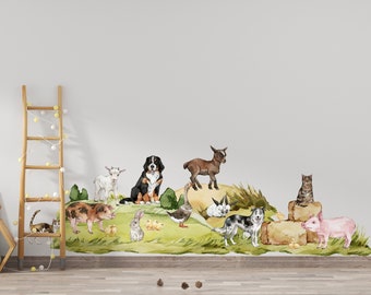 farm animal nursery decal,  farm animal nursery barn,  farm nursery decor, Barn Yard Country Farmhouse Animals Wall Decals, farm wall decal,