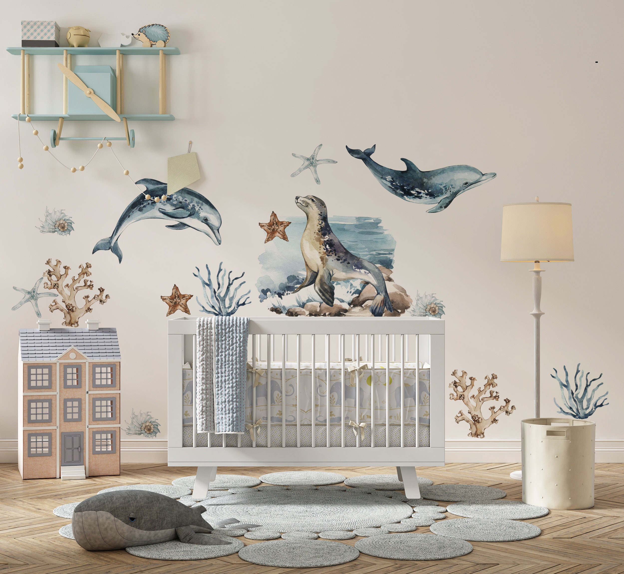 Ocean Animals Wall Decal Nursery Ocean Wall Decal Sea Etsy