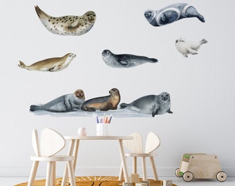 seal sticker, seal wall decals, animals wall decals, nursery wall decals, nursery stickers