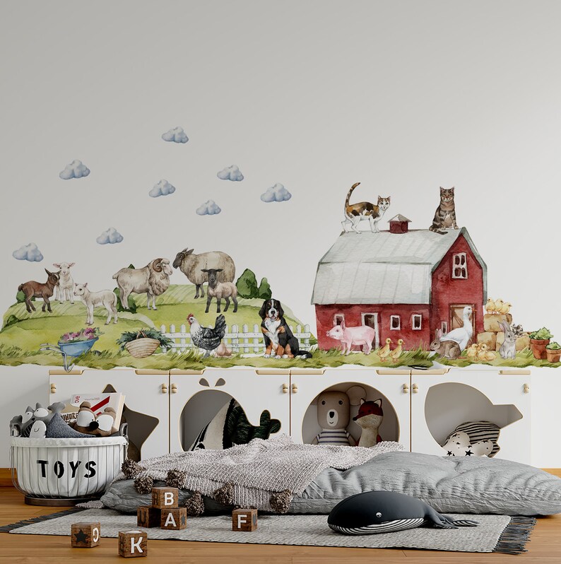 Farm Animal Nursery Decal Farm Animal Nursery Barn Farm Etsy